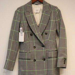 Aritzia Green and Black Plaid Blazer